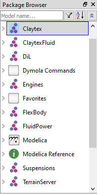 Figure 3. The package browser can be navigated using the keyboard