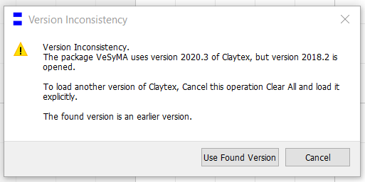 Figure 3: Loading a library with the wrong dependency will trigger a warning in Dymola such as this.